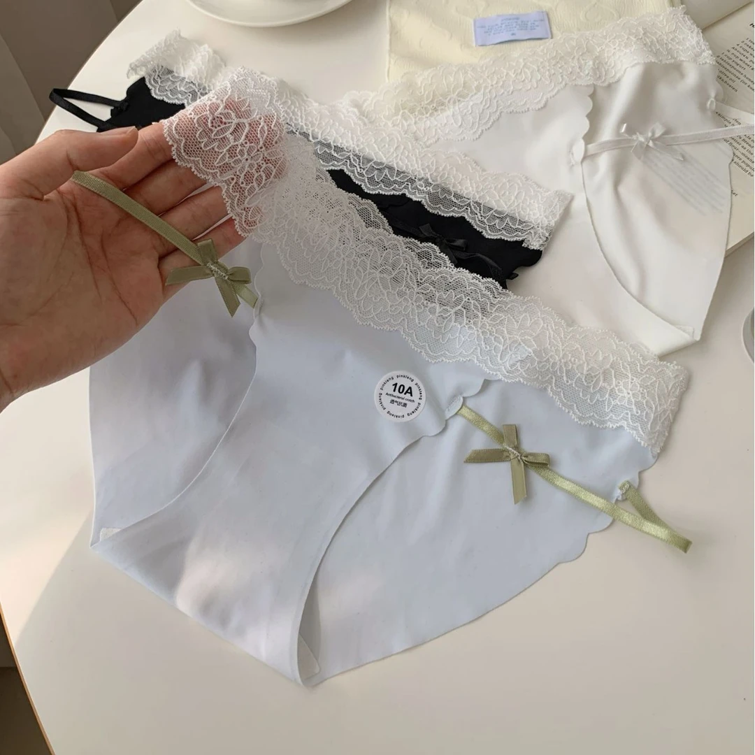 温婉蔷薇 法式性感无痕内裤蕾丝边镂空低腰透气三角裤