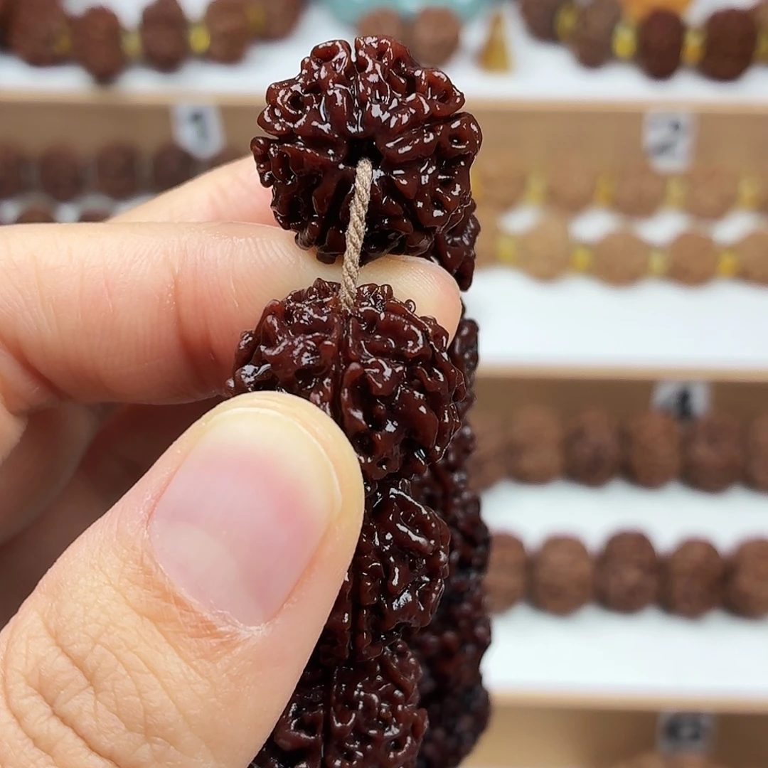 金刚菩提手串精品梅花红皮铁籽