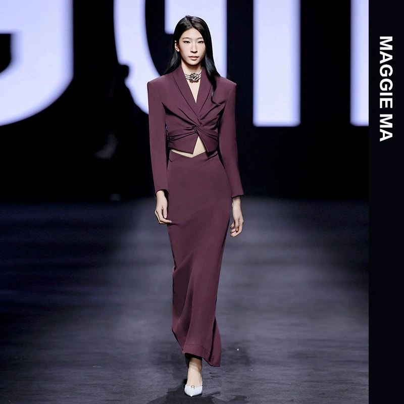 MAGGIE MA马婧女装过年套装穿搭气质短外套包臀半身裙子908S/909B