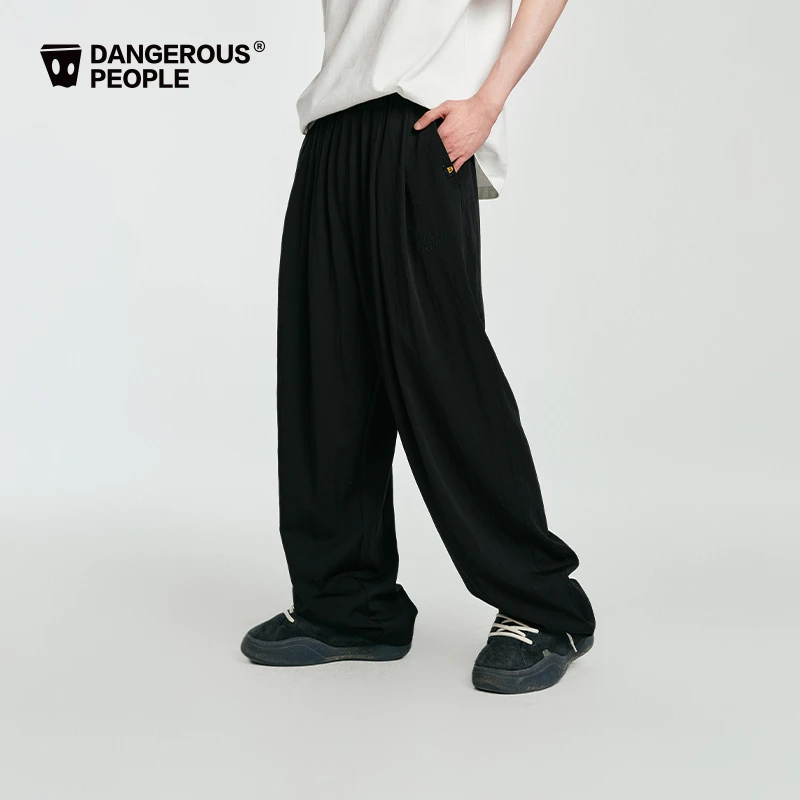 Dangerouspeople薛之谦dsp宽松休闲梭织长裤纯色百搭潮流直筒裤子