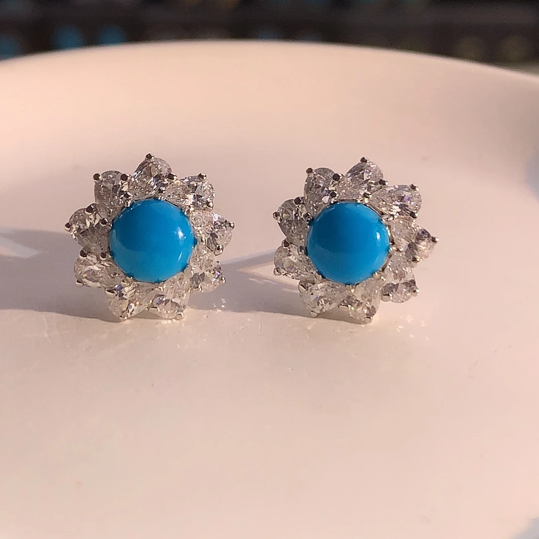 未镶嵌绿松石耳钉