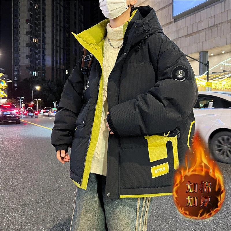 青少年加棉加厚港风加棉棉衣男生潮牌百搭御寒保暖棉服外套上衣服