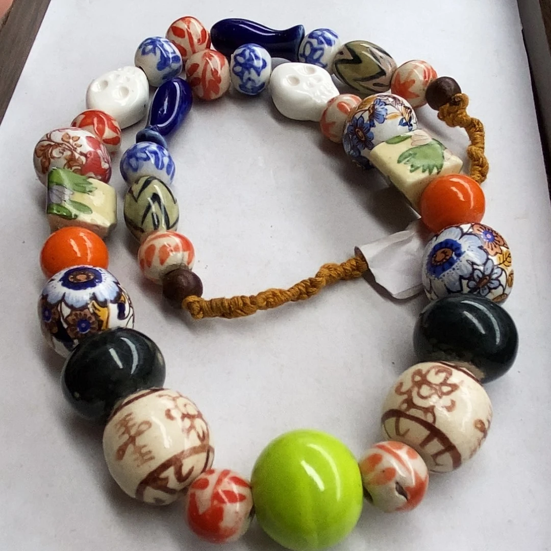 琉璃颈饰尼泊尔陶瓷 孤品