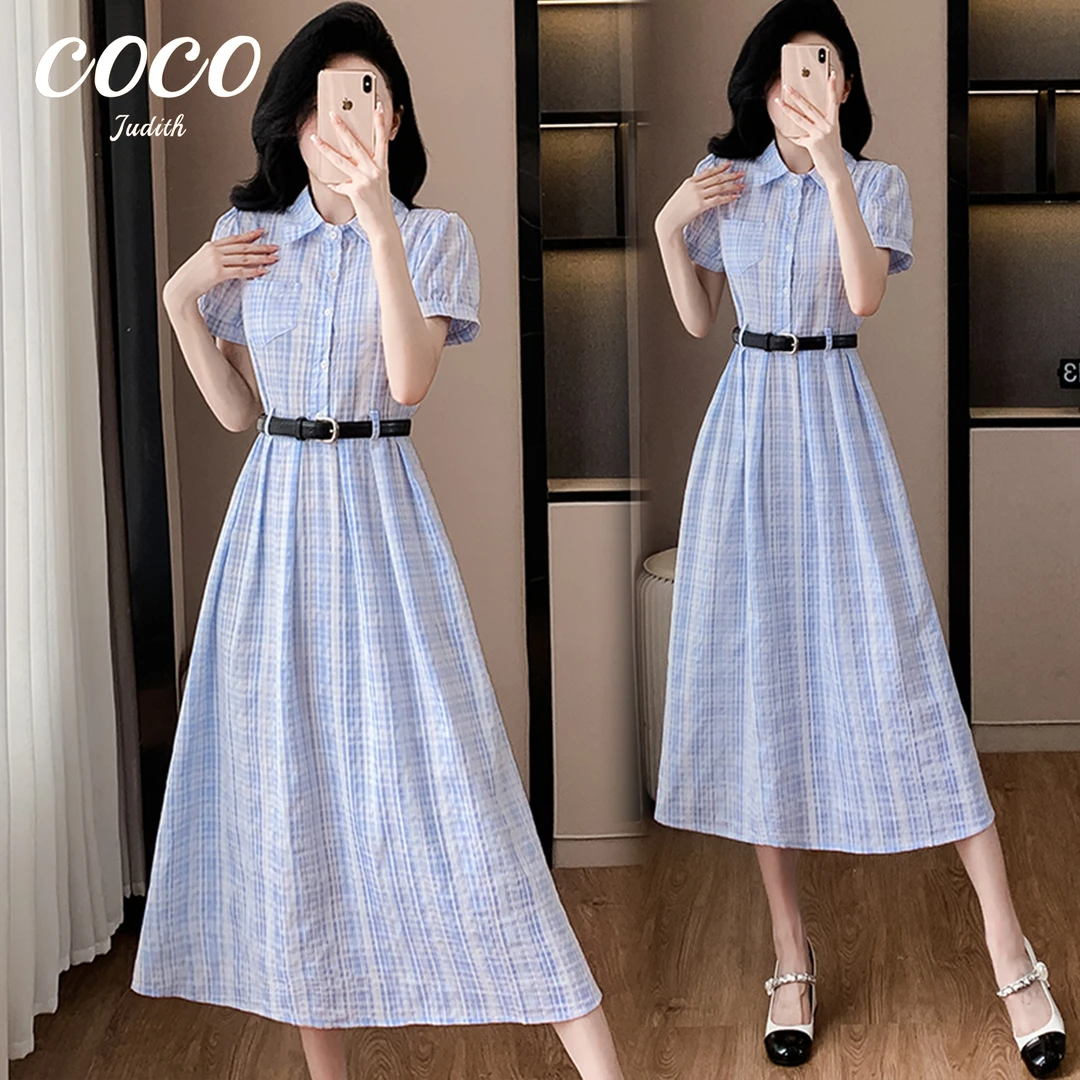 现货【RG6117】2025年新款百搭休闲时尚小清新高级设计感显瘦连衣裙