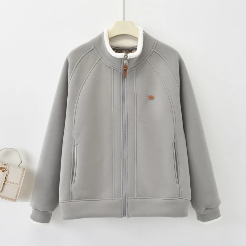 DP-「暖绒绒」2024加绒加厚女冬季新款立领石墨烯外套GL-FC833