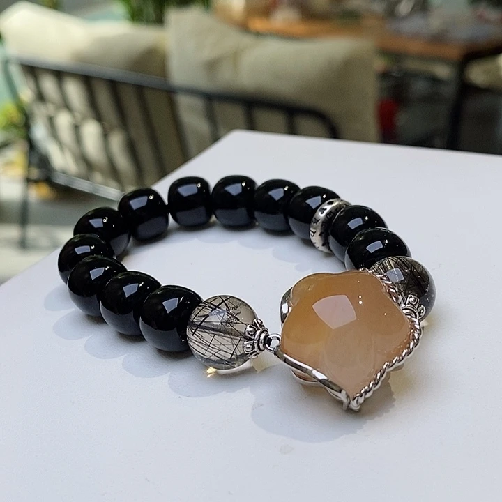 水晶手链未镶嵌手链兔毛黑水黑发