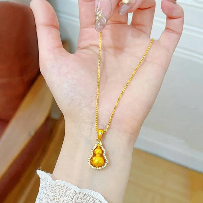 铜合金吊坠 镶钻可转动小葫芦吊坠