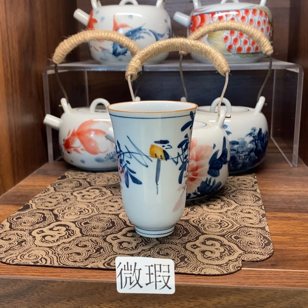 釉下彩老陶泥手工绘制