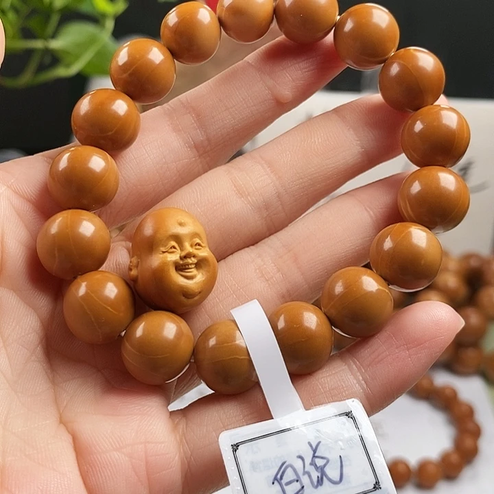 白***说手串橄榄核老树水晶核1.25小孔道