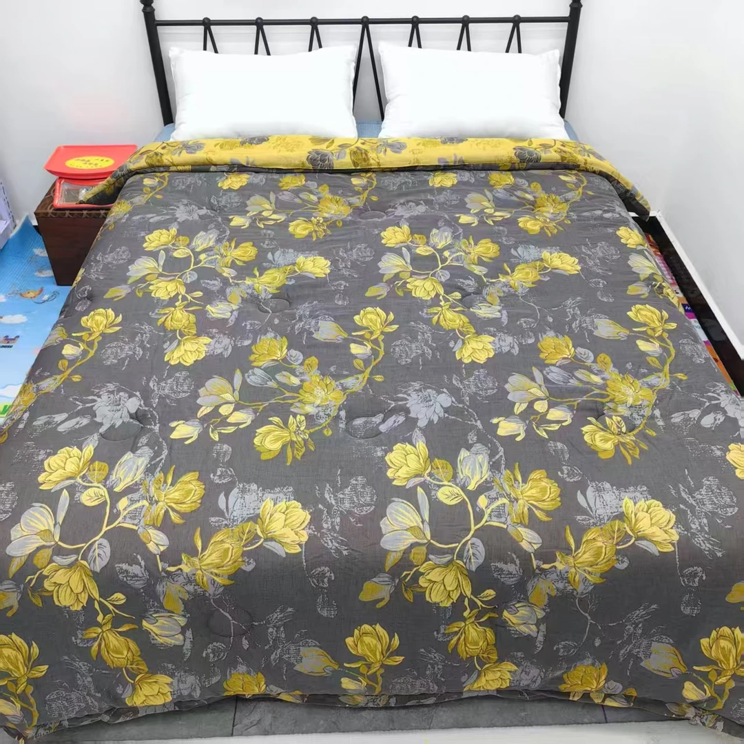 黑金玉兰花--200*230纯棉双层纱加厚被子