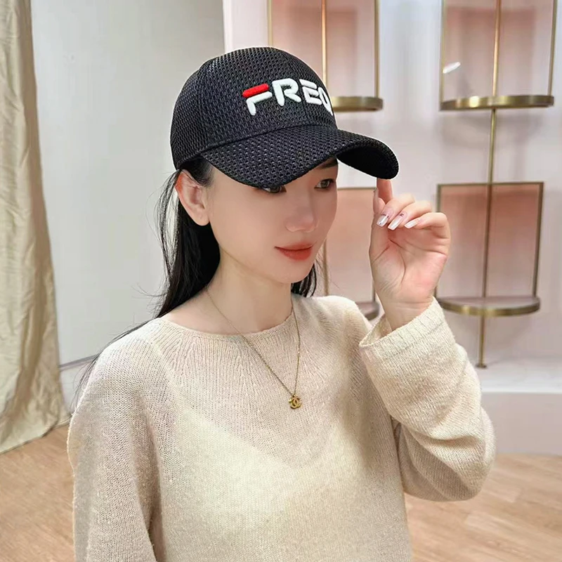 2025粗网眼棒球帽太阳帽鸭舌帽防晒透气遮阳户外男女显脸小韩版