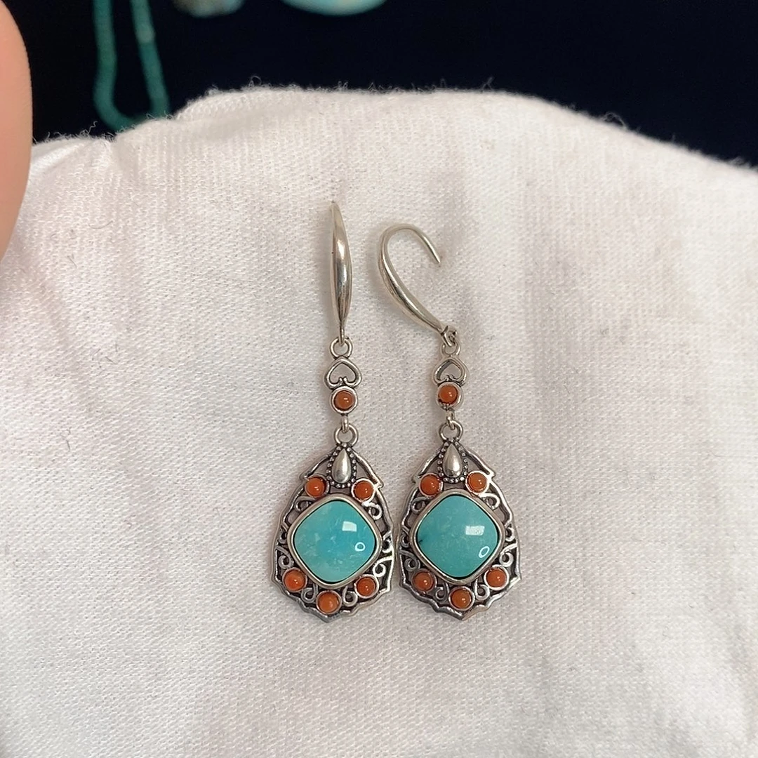 绿松石银S925镶嵌珠宝奇石