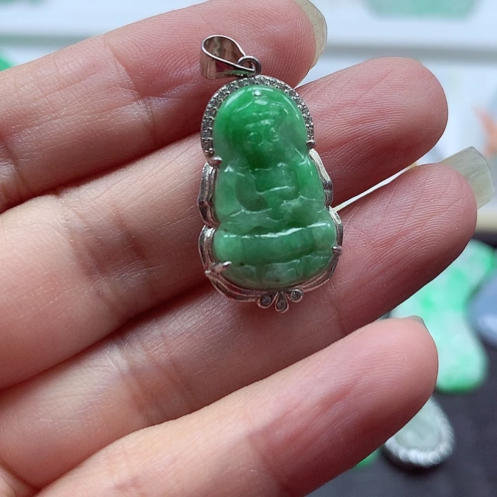 颈饰银S925镶嵌翡翠翡翠