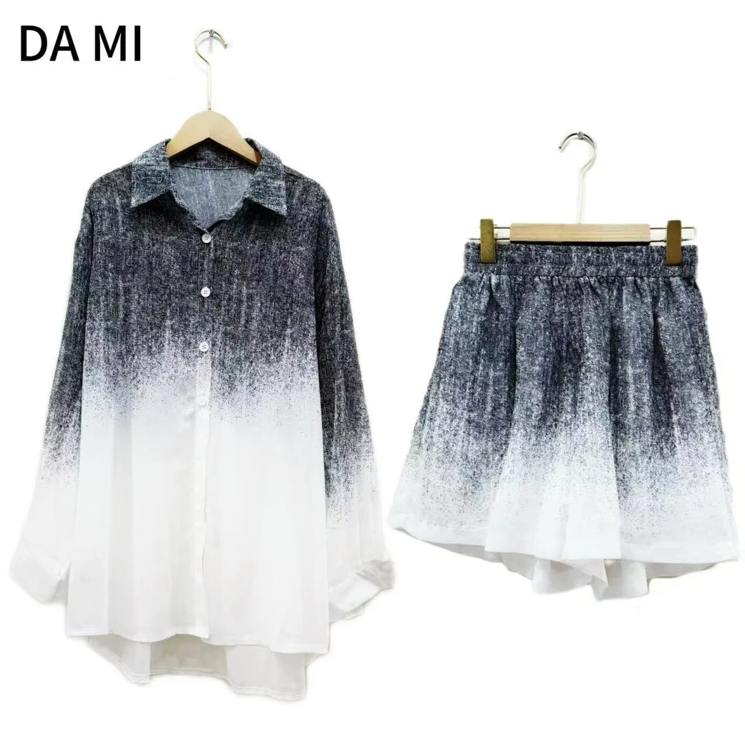 【大蜜】5755#长袖宽松型防晒秋季衬衫潮流清凉感星空灰外套