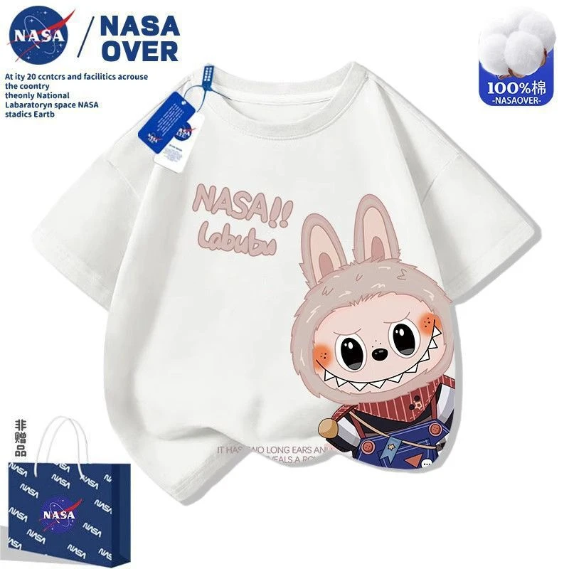 NASA卡通拉布布t恤短袖上衣男女童2025夏季新款可爱超萌儿童衣服