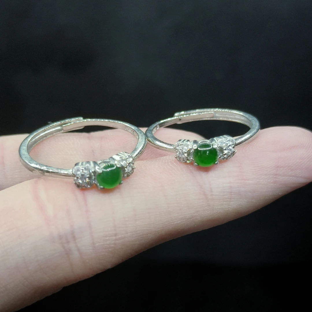 【李想精选】翡翠蛋面戒指M19【多样性发其一】约4mm