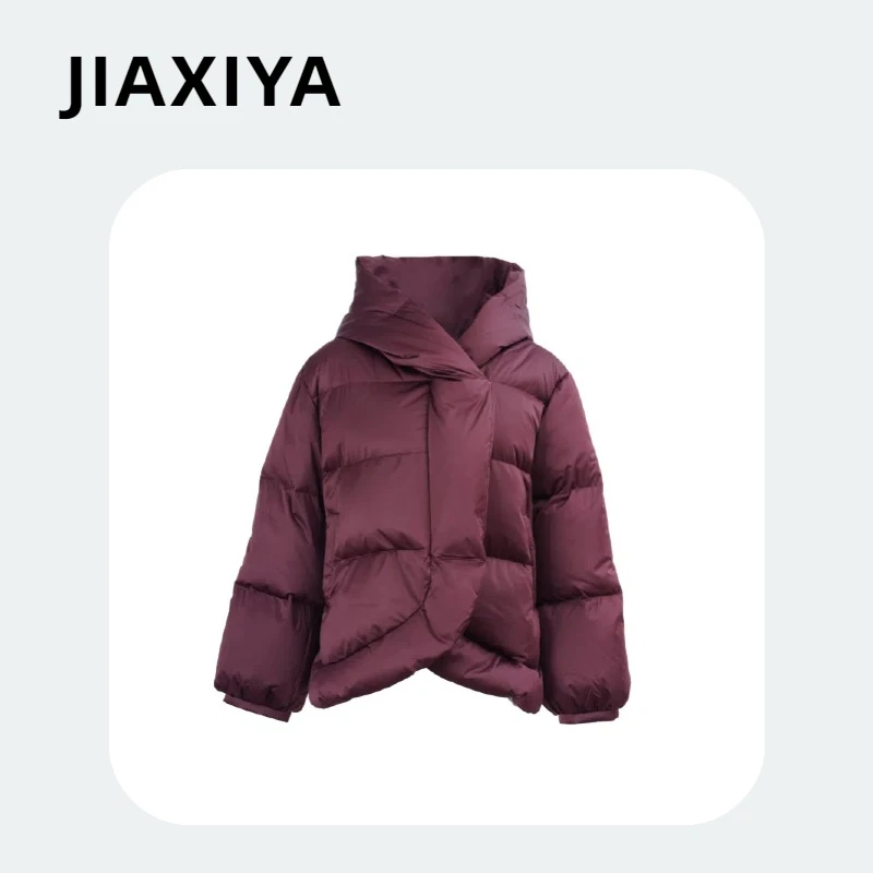 【冬季爆款】正品女士围脖短款白鹅绒鹅绒服短款高级感