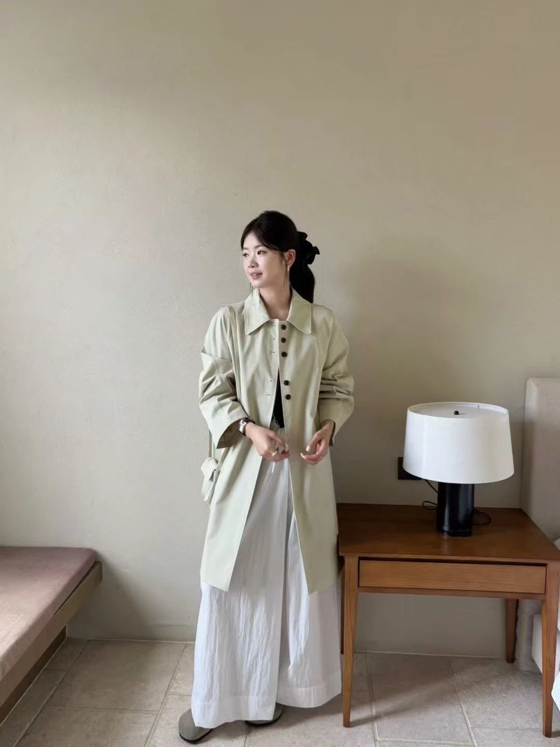 『雨美 Show』3600气质百搭带包中款风衣