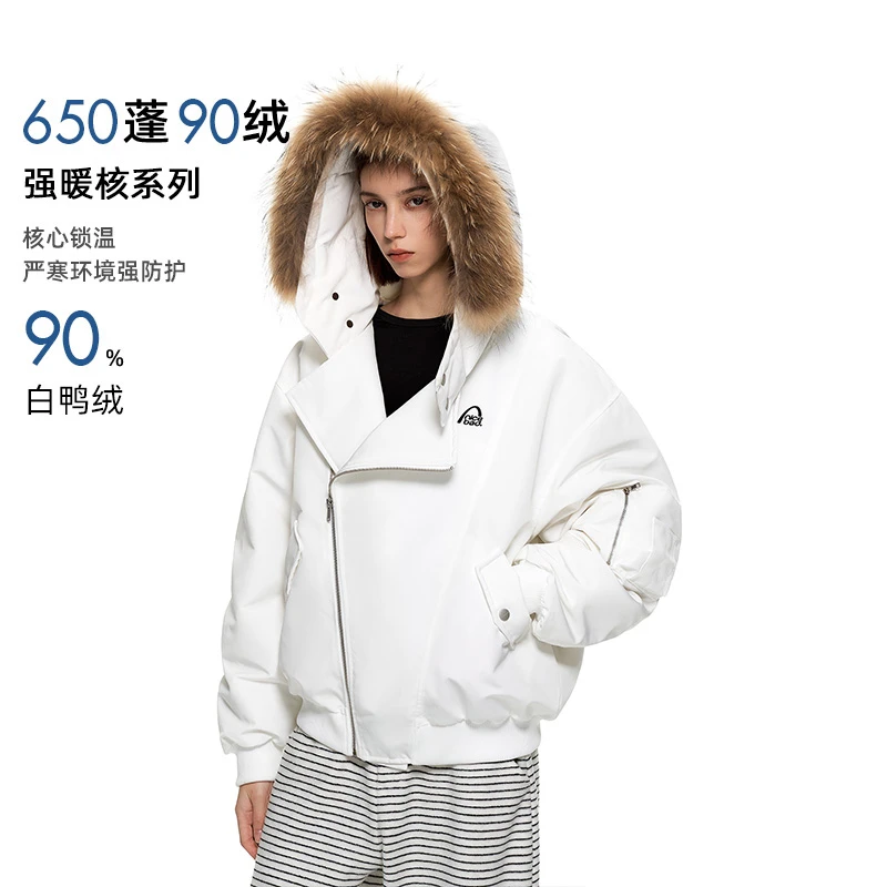 【黄俊捷同款】NICEBAD真貉子毛可拆卸毛领羽绒服派克服新国标90绒