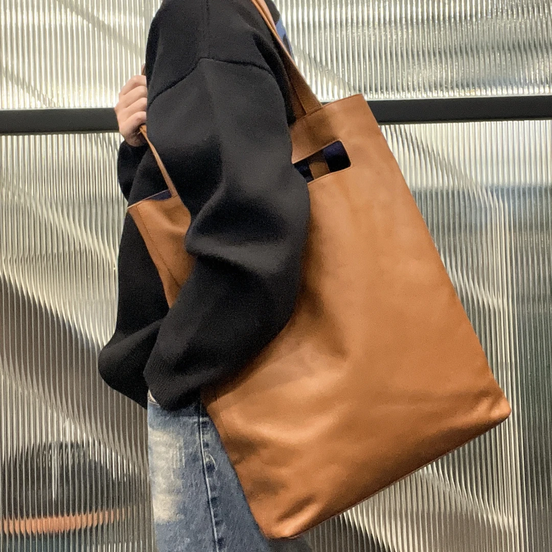 95新 BOTTEGA VENETA/葆蝶家 【涛】77 0244焦糖色全皮手提单肩包
