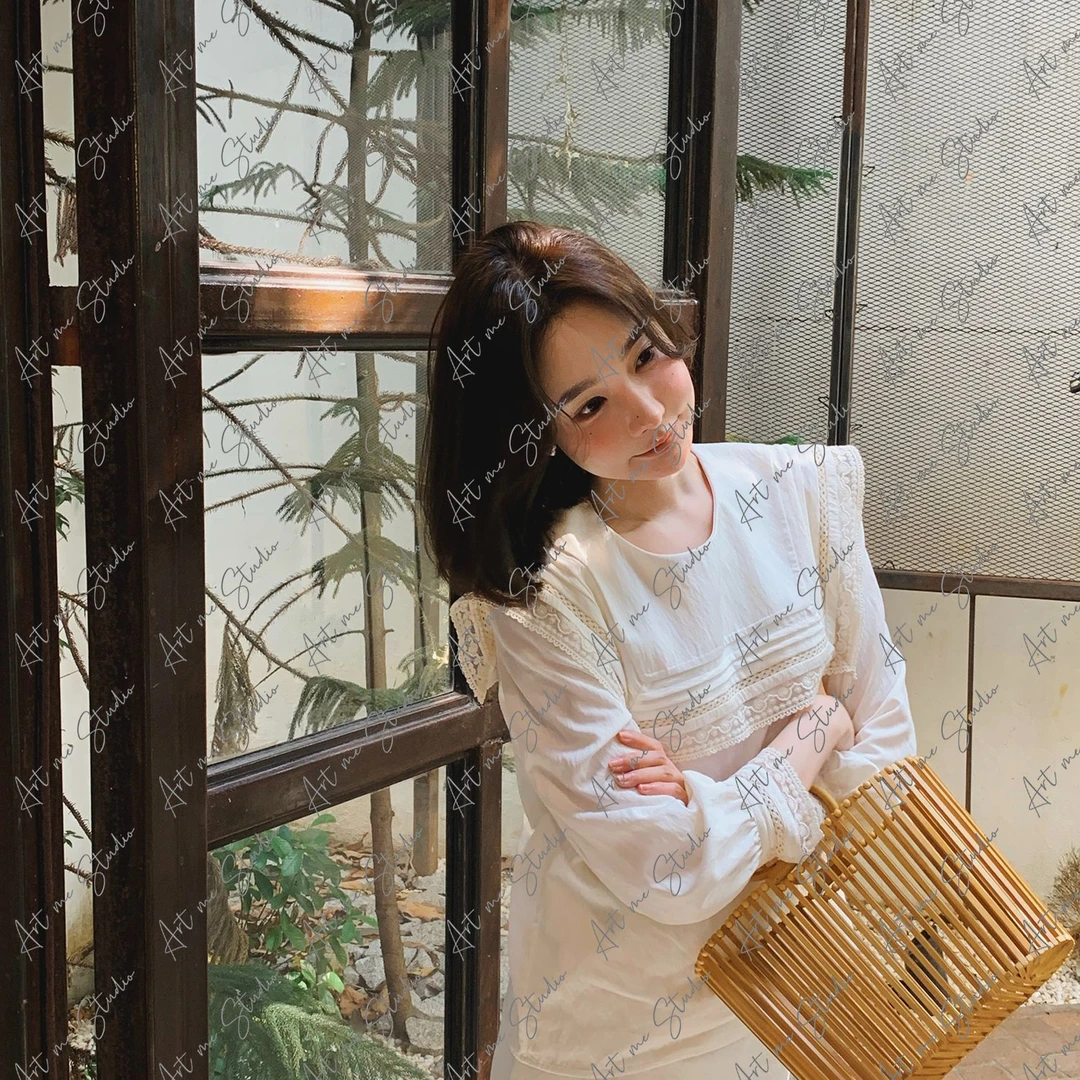 Artme瓜瓜呀【香榭白茶蕾丝上衣】w916q2