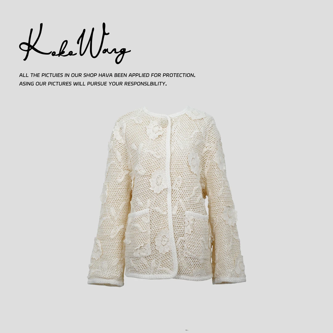 KOKOWNAG 高级感镂空立体花朵舒适百搭开衫外套N0685A02W46