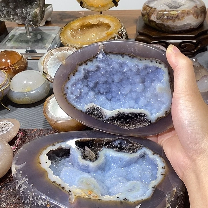 水晶未镶嵌摆件蓝啵啵聚宝盆