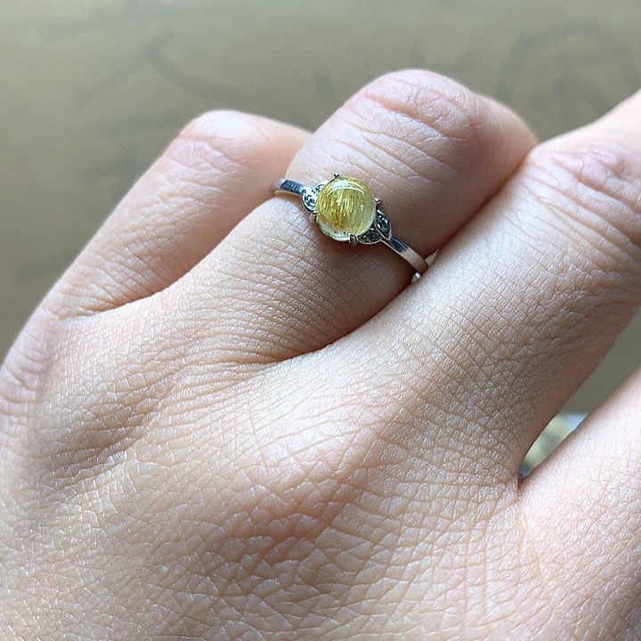 水晶水晶戒指银S925镶嵌