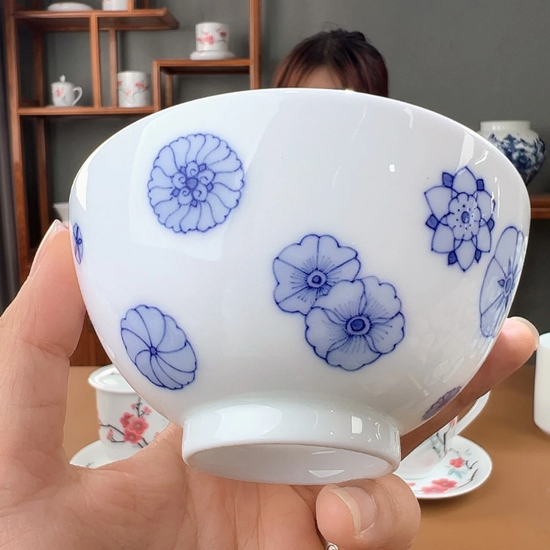 青花皮球花主人杯