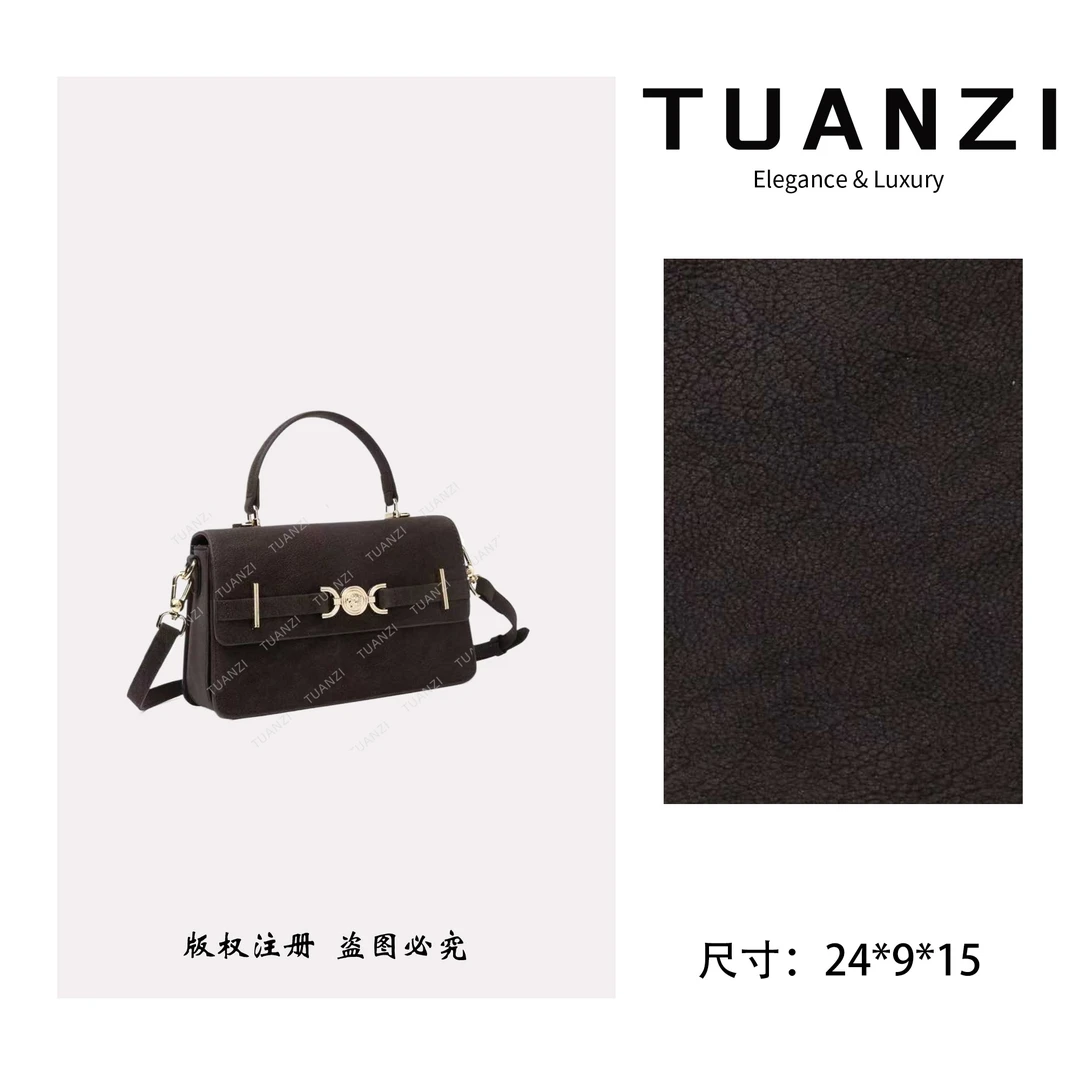 TUANZI【高端玩家】秋冬新款24cm小众设计斜跨包BF-66697-咖啡色