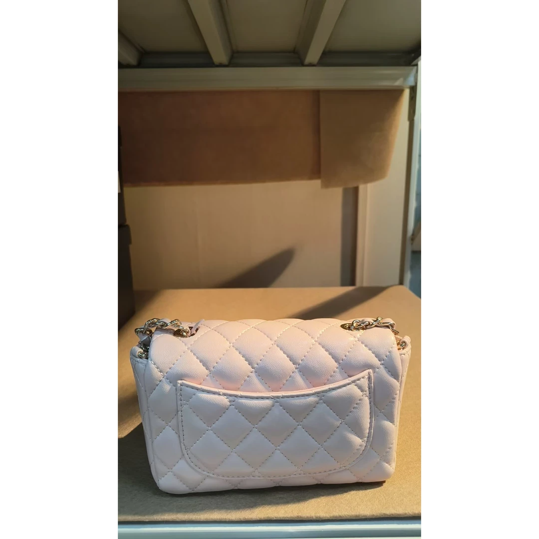TOLEX2025新款手工时尚百搭菱格女F粉色22cm