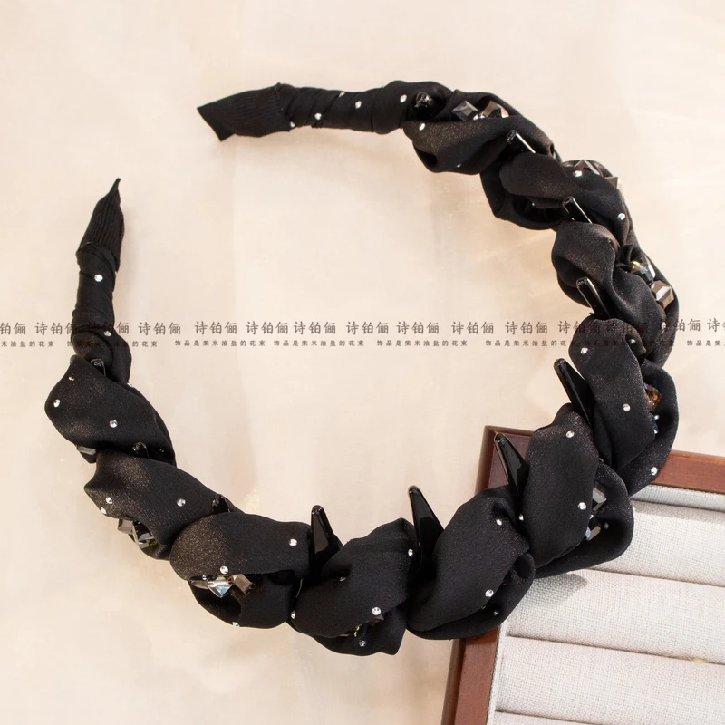 诗铂俪复古发箍发饰日韩简约风黑色宽边气质SG2169