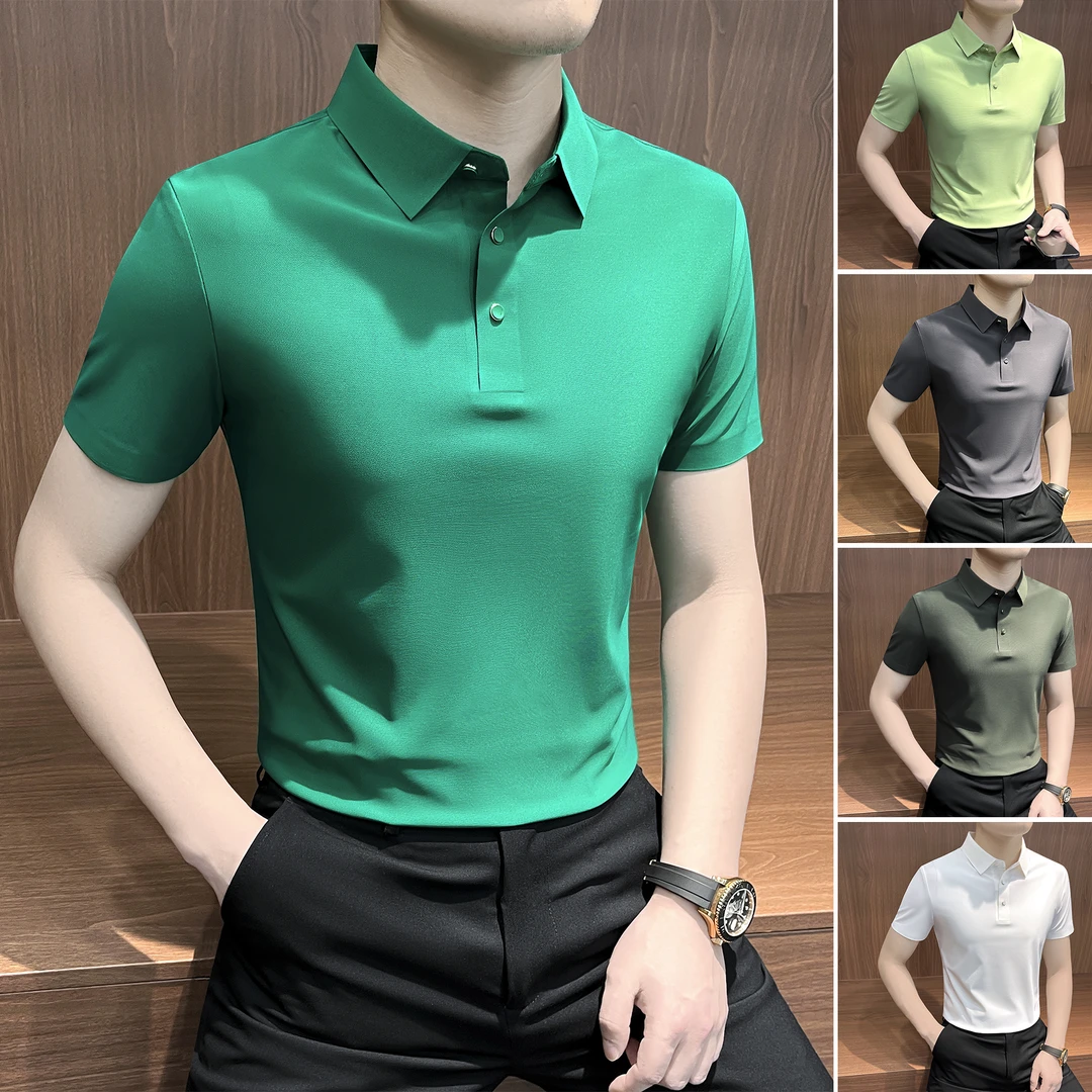 冰丝短袖polo衫男款2025新款高级感男装夏季薄款商务休闲男士T恤