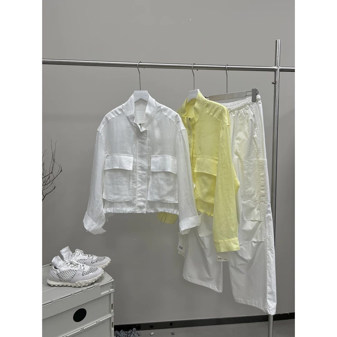 大口袋薄款微透防晒短外套65050（清）