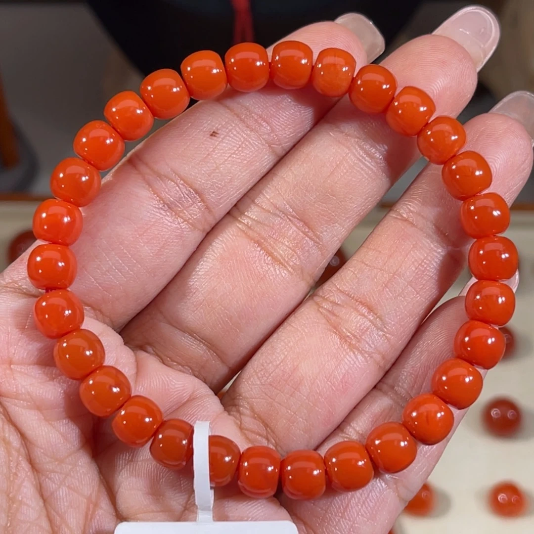 南红玛瑙未镶嵌滴水洞老型单圈7mm