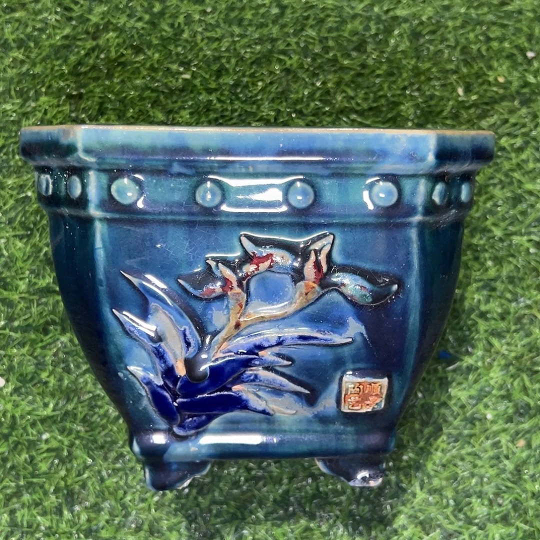 正宗岭南石湾盆放漏瑕疵