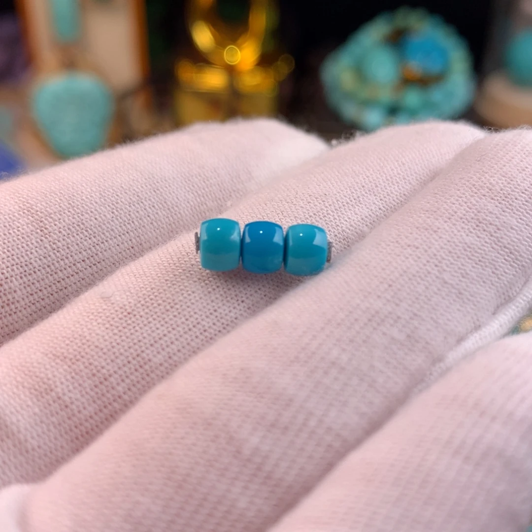 绿松石未镶嵌直切三连珠卡5