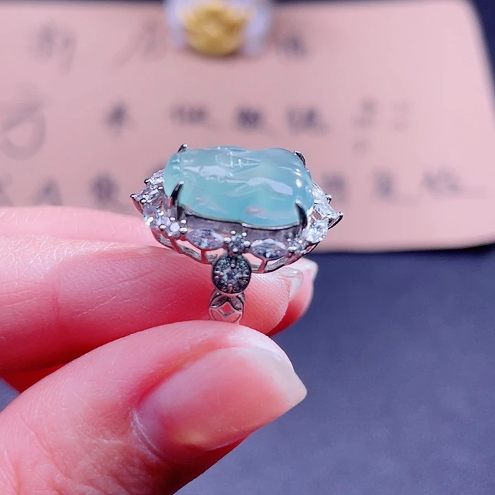 翡翠吊坠(不含链)银S925镶嵌