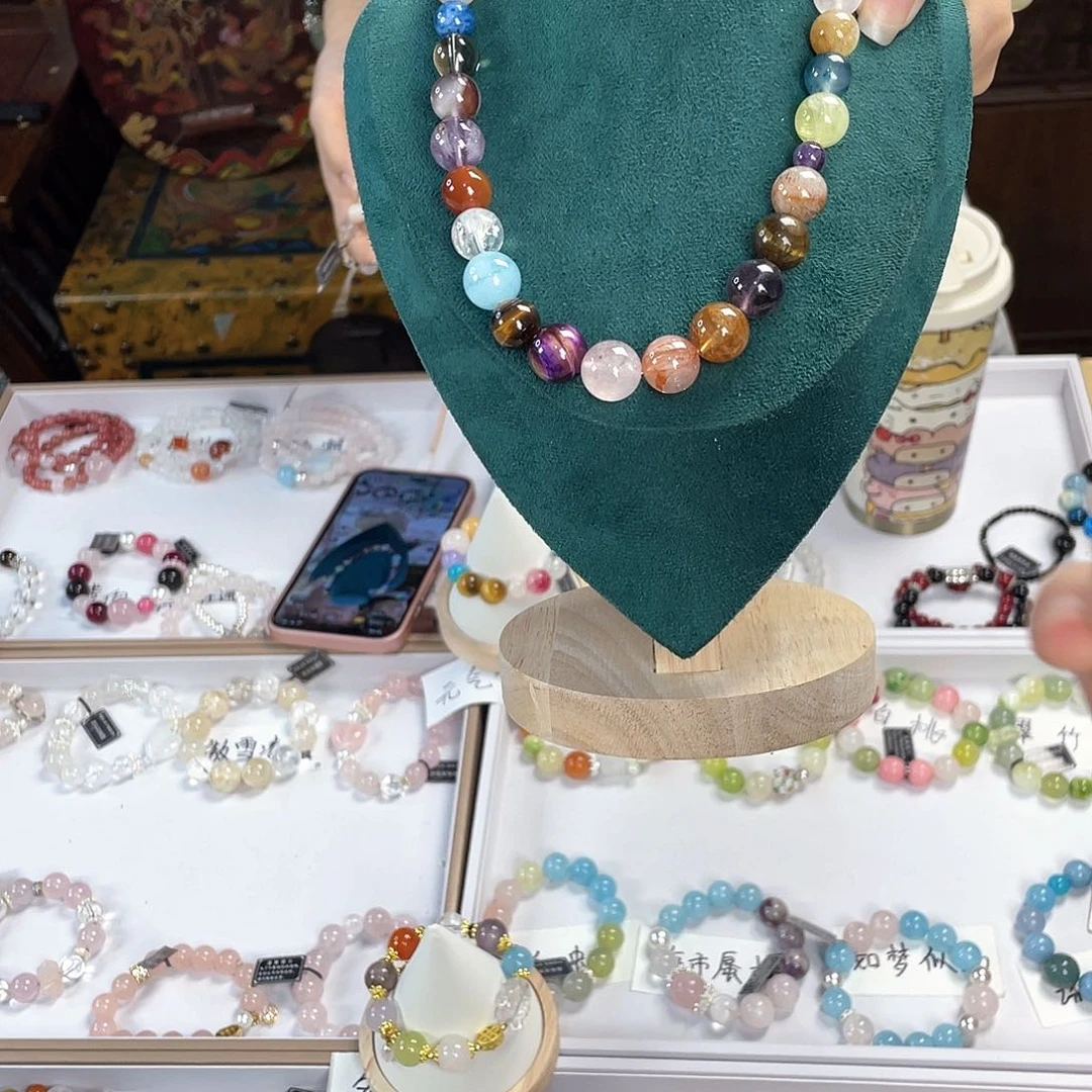 水晶手链银S925镀金镶嵌