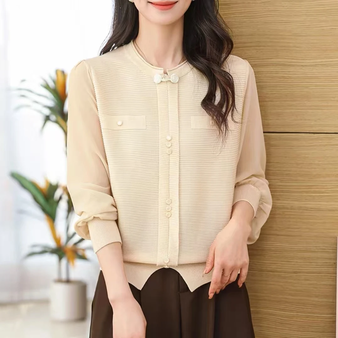 荟敏轻奢80101时尚百搭中式针织衫