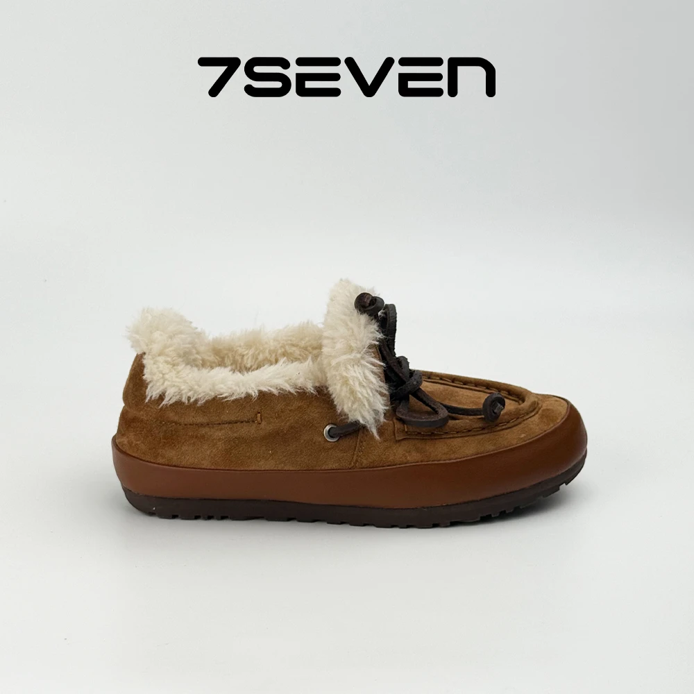 乐福鞋厚底加绒防磨女鞋豆豆鞋平跟女士保暖中跟冬季