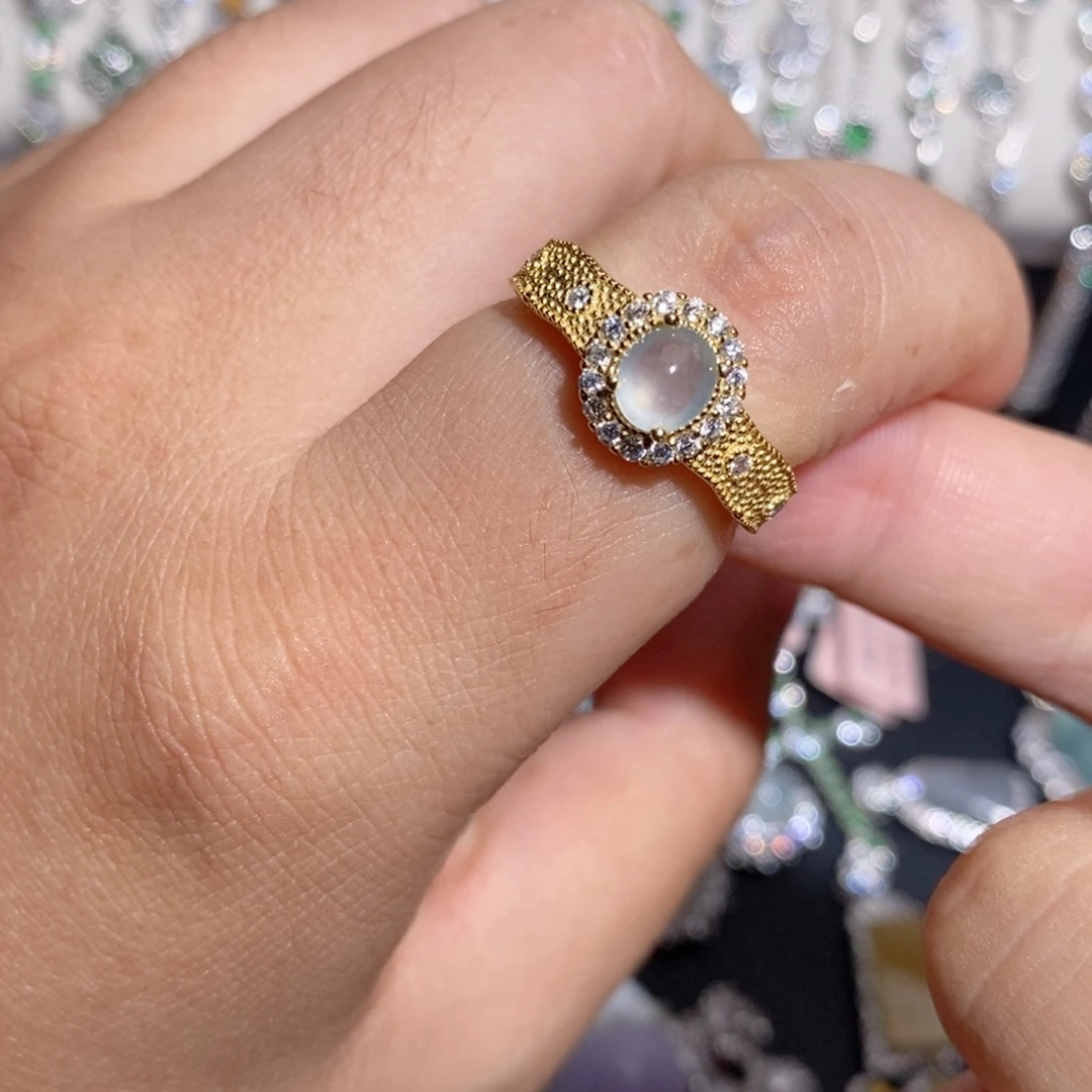 翡翠戒指银S925镶嵌n m k