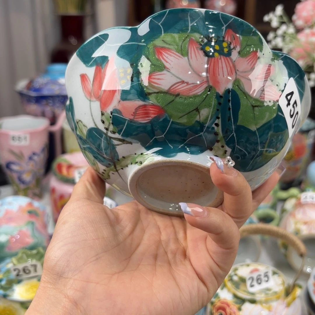 瓷片景德镇手绘高温釉下彩陶瓷茶具