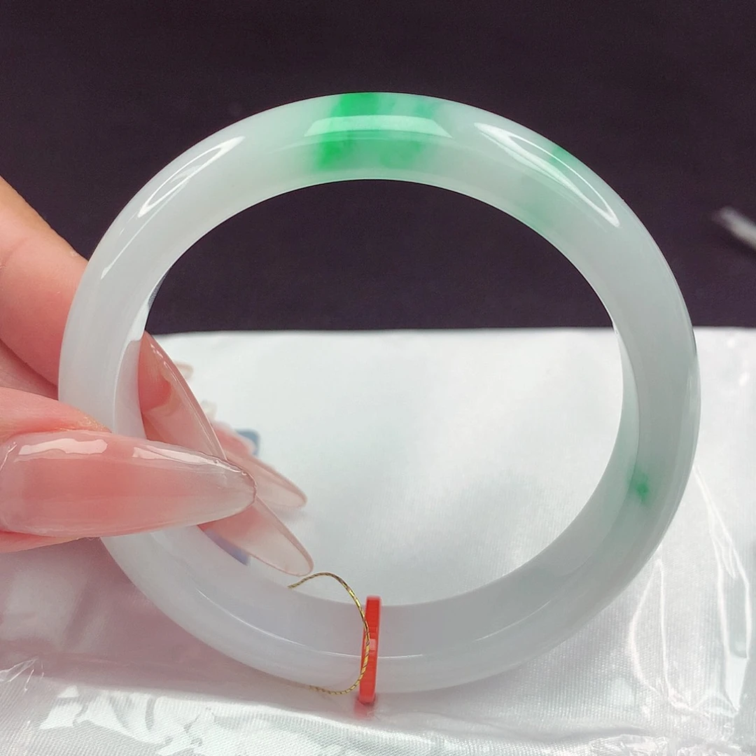 奥***花翡翠手镯未镶嵌57圈319