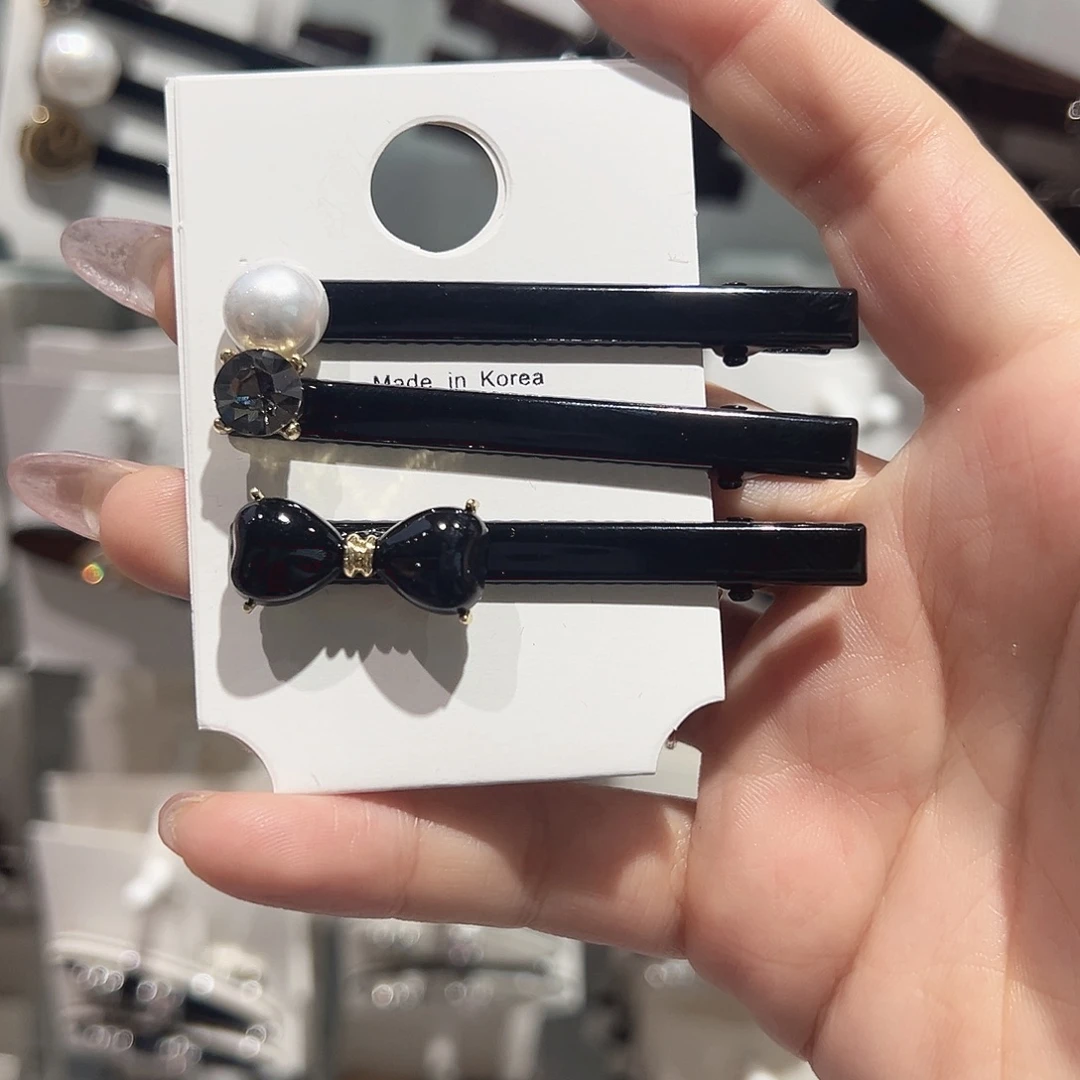皮质铁合金一字鸭夹三支装