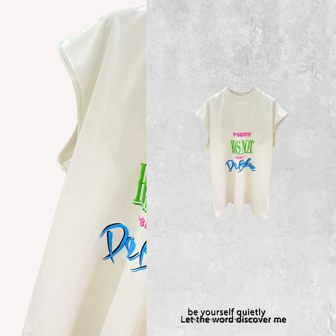 Q夏日彩虹宽松休闲背心 bx0752