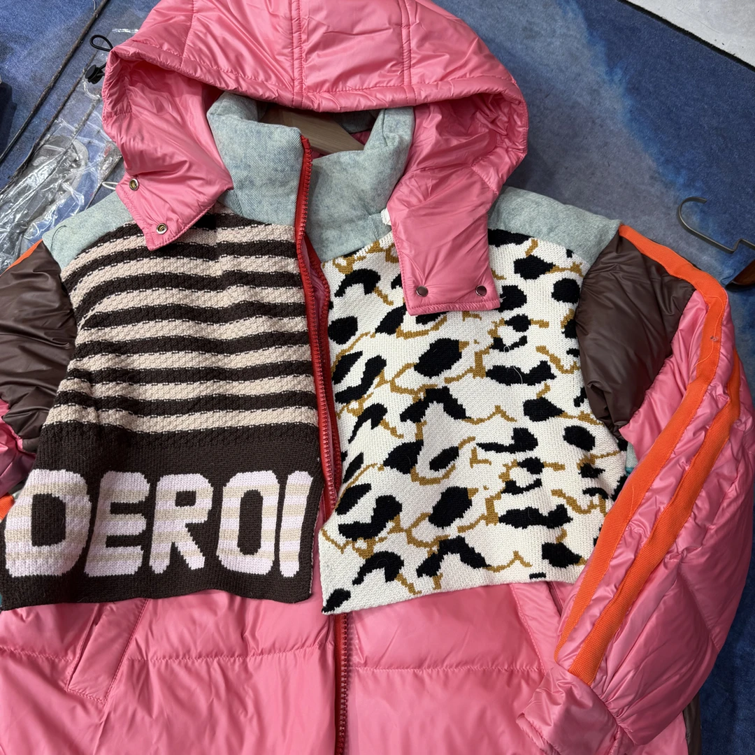 针织拼接潮牌面包服