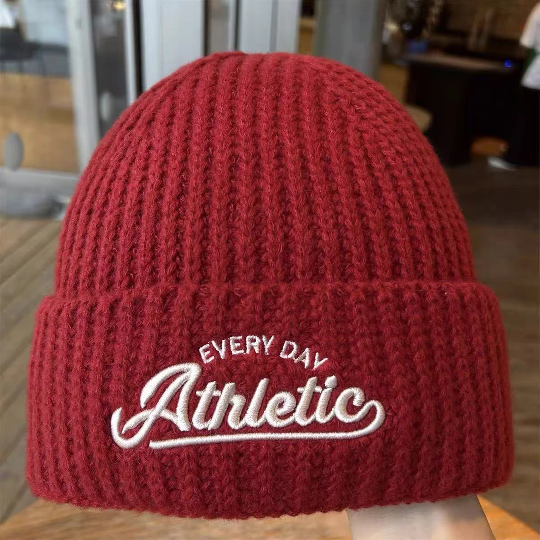 2025秋冬季新款红色圣诞礼物保暖防寒氛围感针织韩系百搭毛线帽女