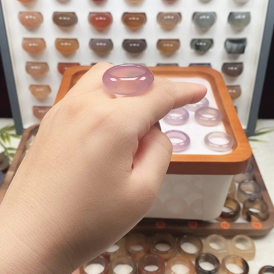 青***鸟玛瑙/玉髓未镶嵌戒指港20