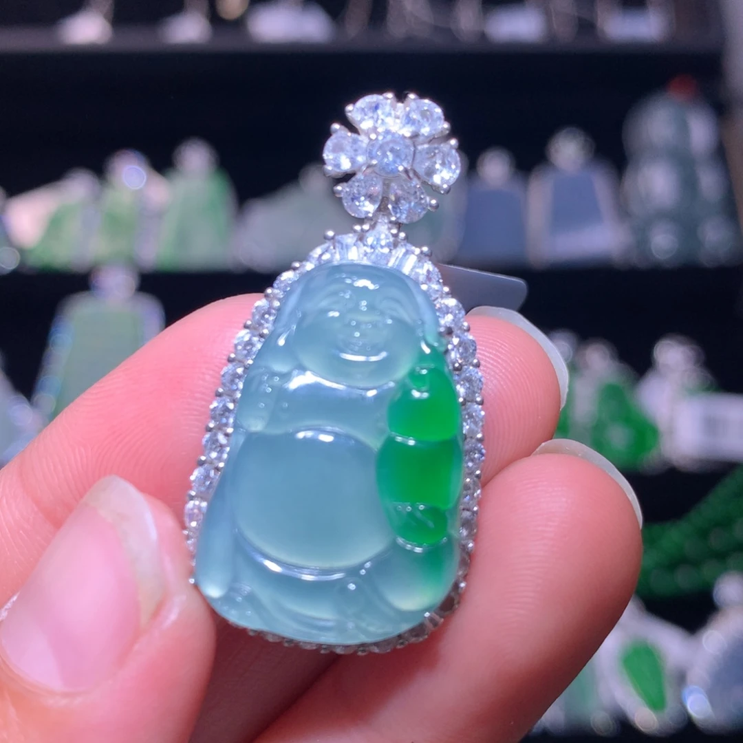 【闪购商品】翡翠银S925镶嵌颈饰天然翡翠